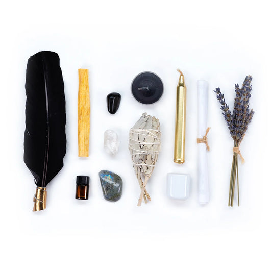 Mercury Retrograde Ritual Kit Set With Crystals And Candles