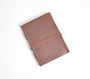 Recycled Plain Leather Unruled Brown Journal