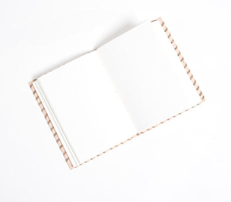 Hand Bound Leather Cycle Motif Journal