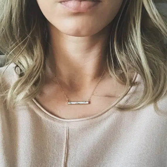 White Turquoise Bar Necklace