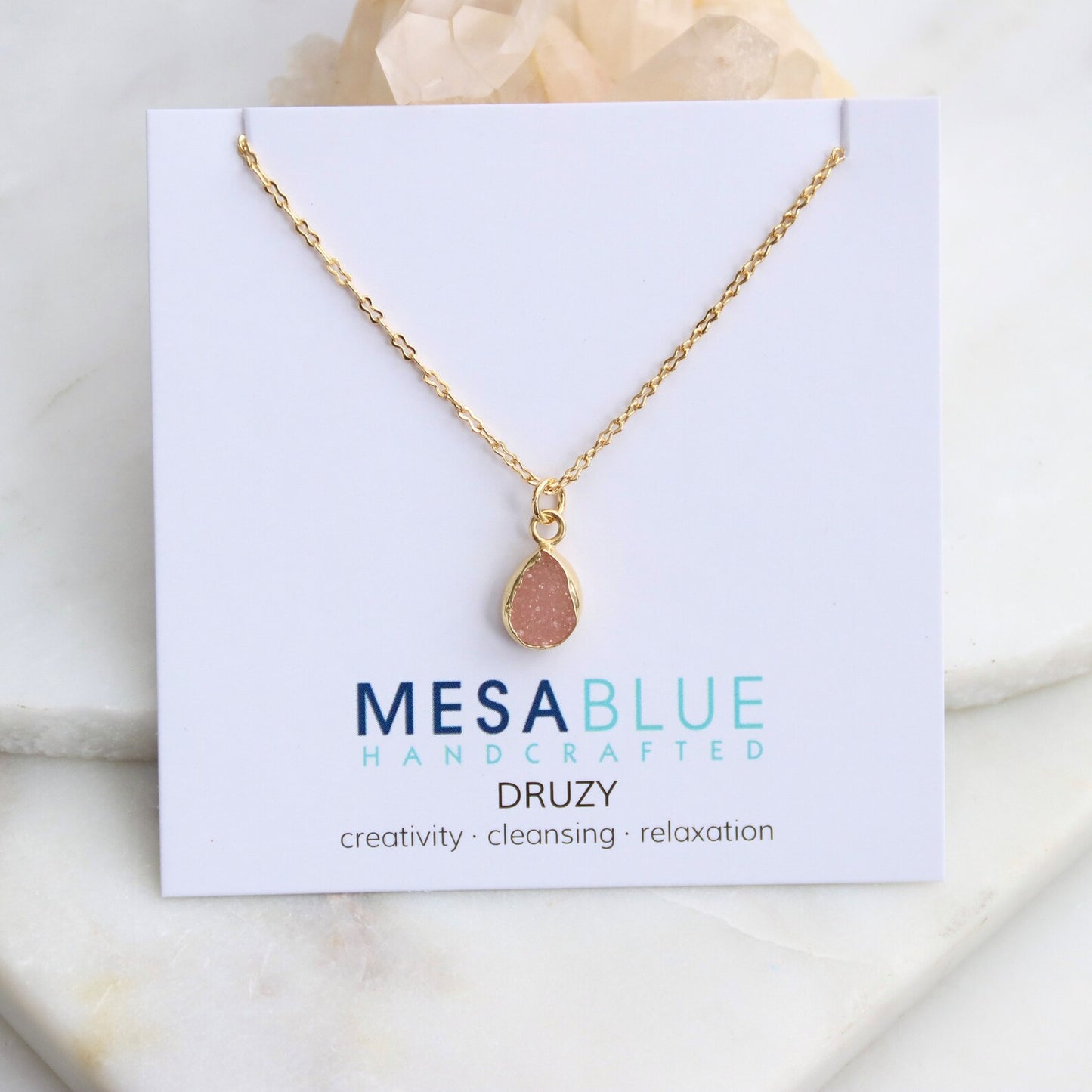 Druzy Teardrop Necklace