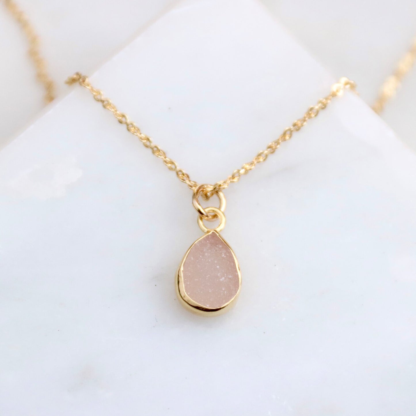 Druzy Teardrop Necklace