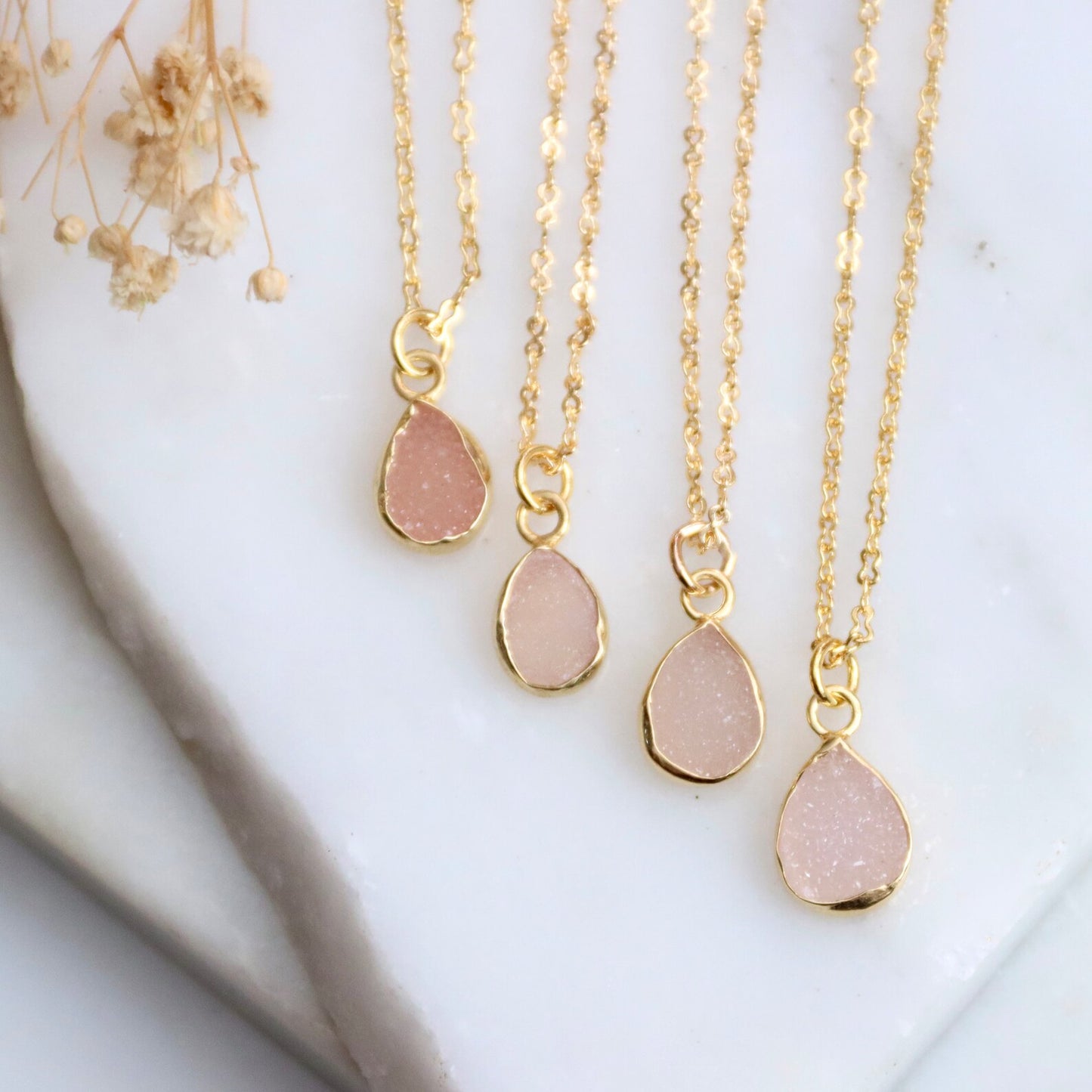 Druzy Teardrop Necklace