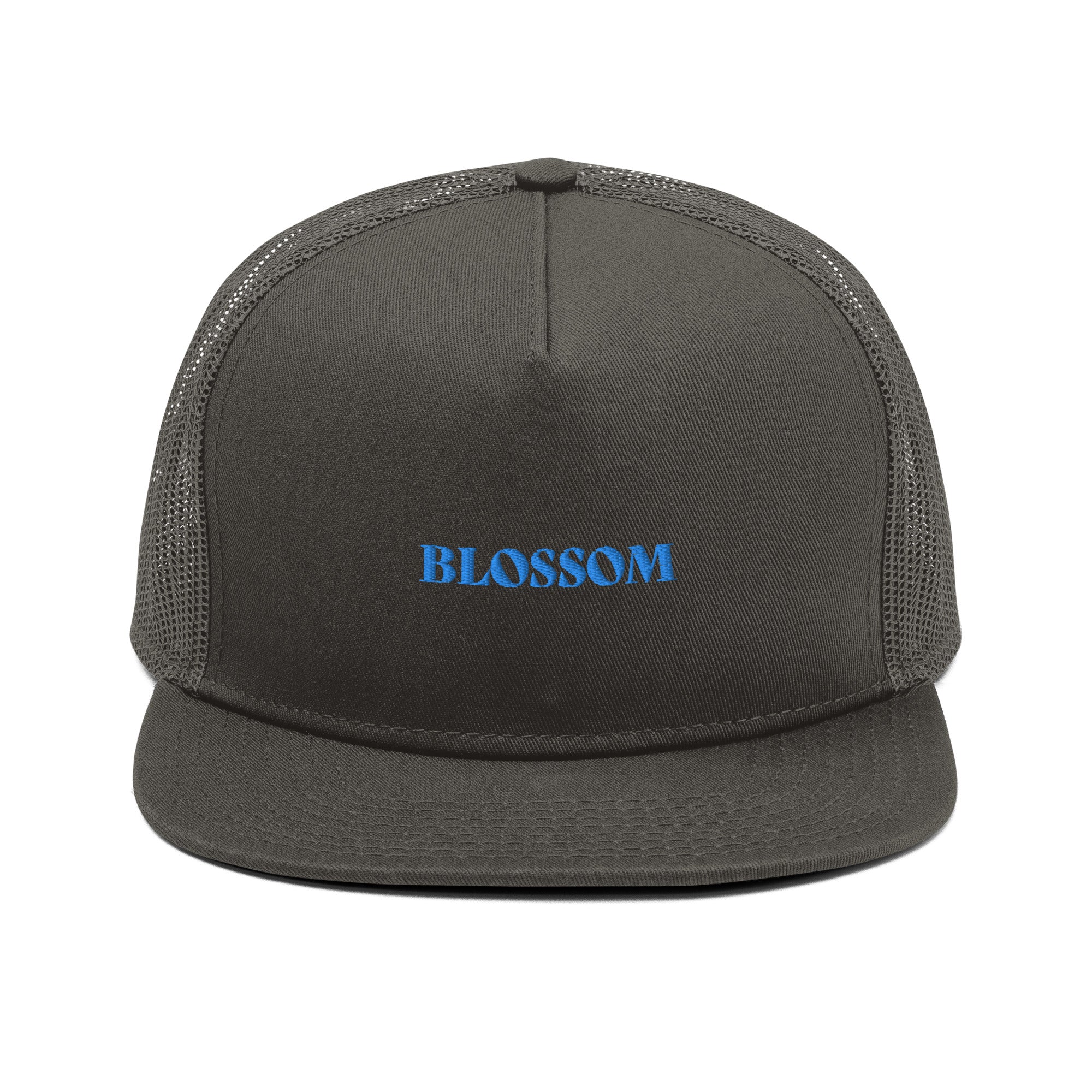 Blossom Embroidered Baseball Cap With Mesh Back