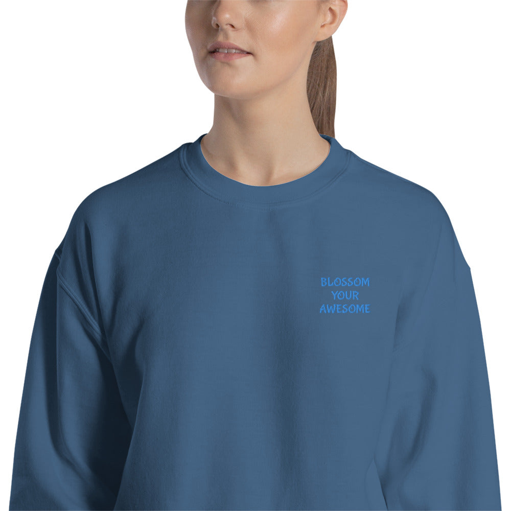 Blossom Your Awesome Embroidered Sweatshirt