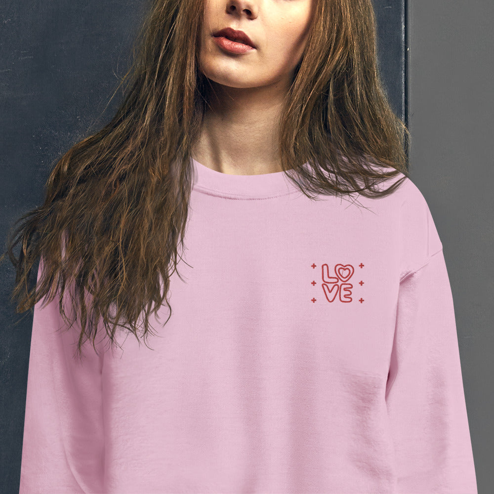 LOVE embroidered custom crewneck