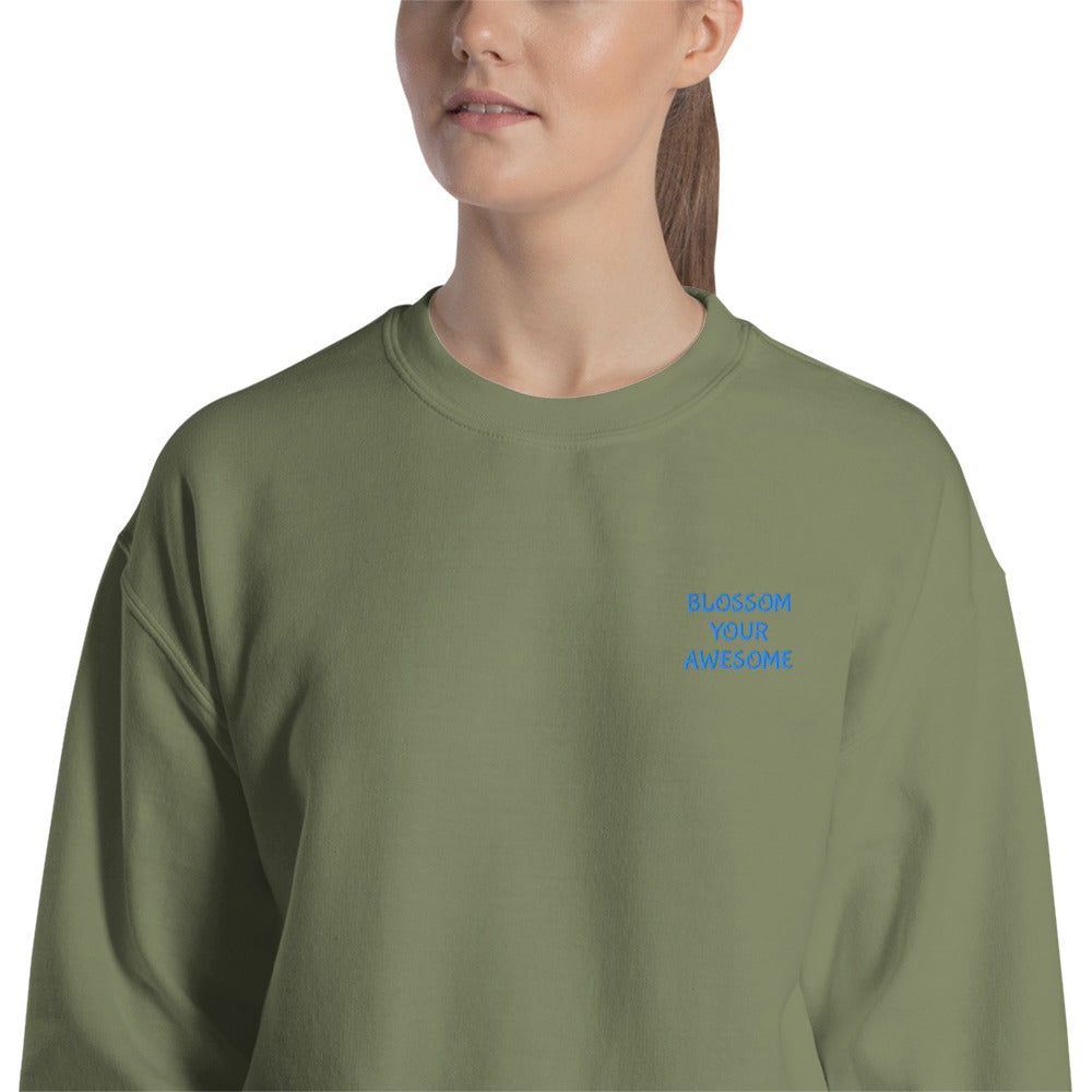 Blossom Your Awesome Embroidered Sweatshirt